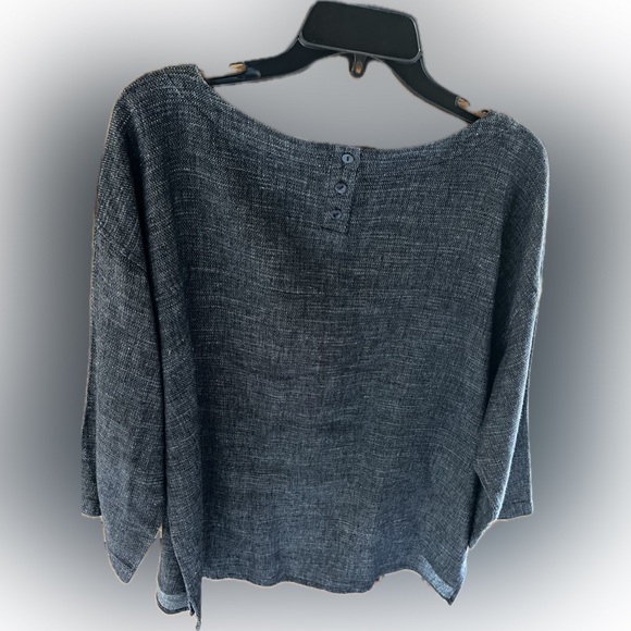 Eileen Fisher Blue Textured Tunic - Picture 3 of 5